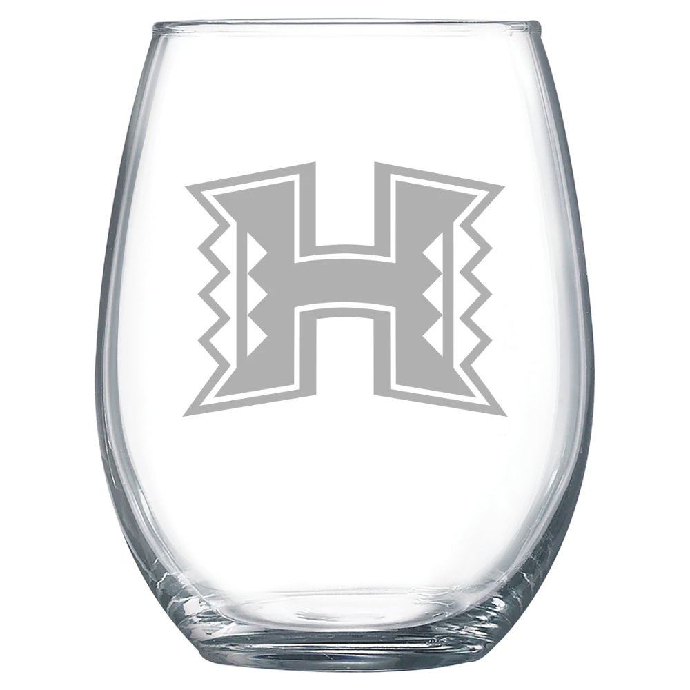University of Hawaii, Manoa Polar Camel 15 oz. Stemless Wine Glass
