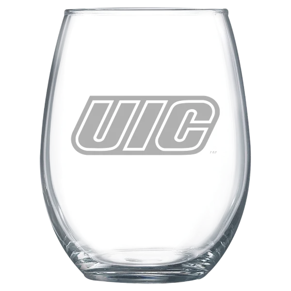 University of Illinois Chicago Polar Camel 15 oz. Stemless Wine Glass