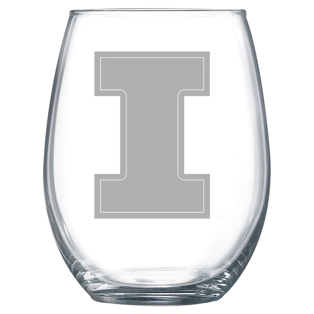 University of Illinois Urbana-Champaign Polar Camel 15 oz. Stemless Wine Glass