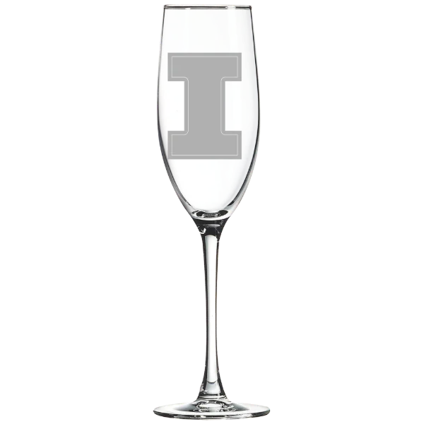 University of Illinois Urbana-Champaign Polar Camel 8 oz. Champagne Flute