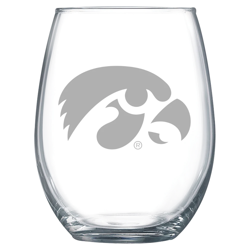 University of Iowa Polar Camel 15 oz. Stemless Wine Glass