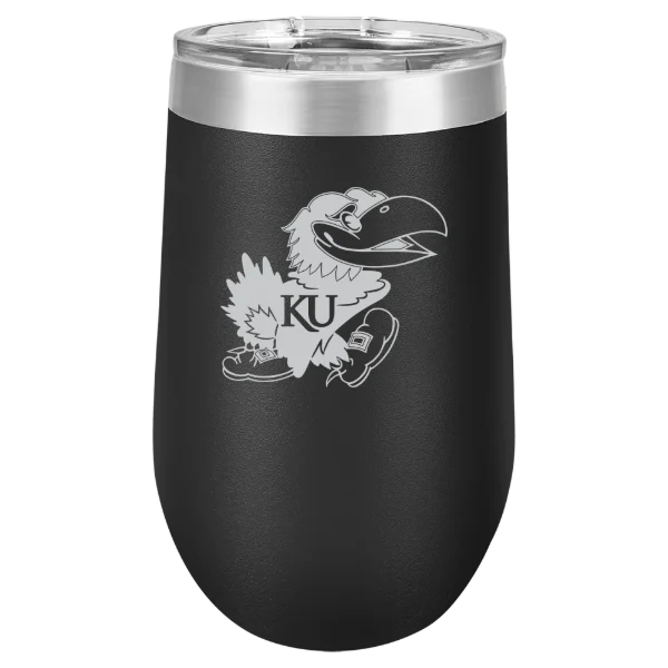 University of Kansas Polar Camel 16 oz. Stemless Wine Tumbler