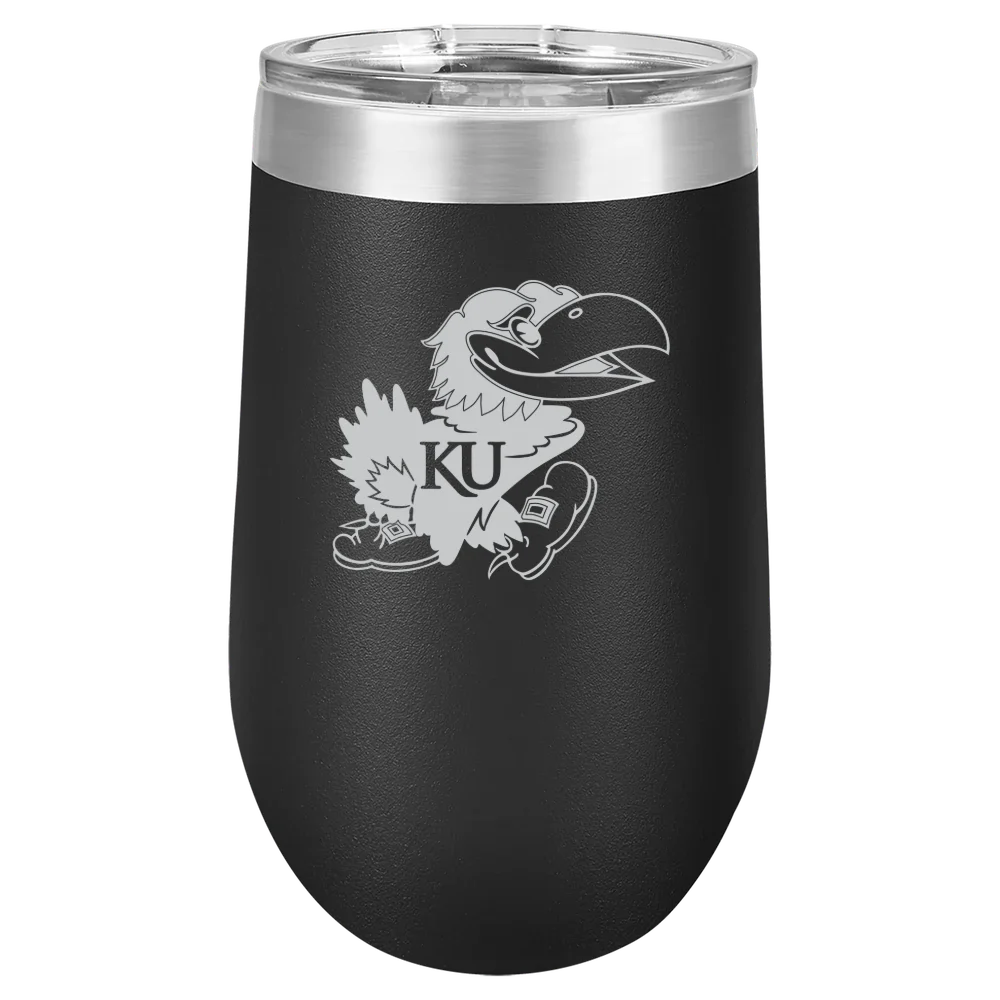 University of Kansas Polar Camel 16 oz. Stemless Wine Tumbler