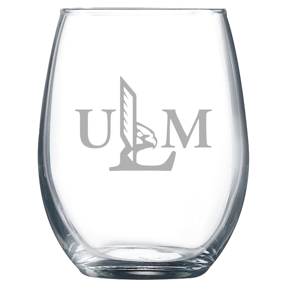 University of Louisiana Monroe Polar Camel 9 oz. Stemless Wine Glass