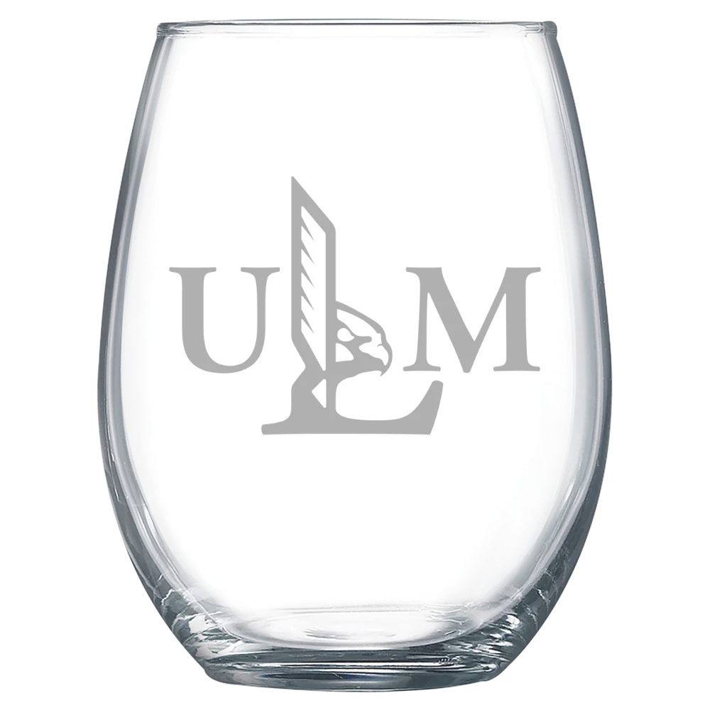 University of Louisiana Monroe Polar Camel 15 oz. Stemless Wine Glass