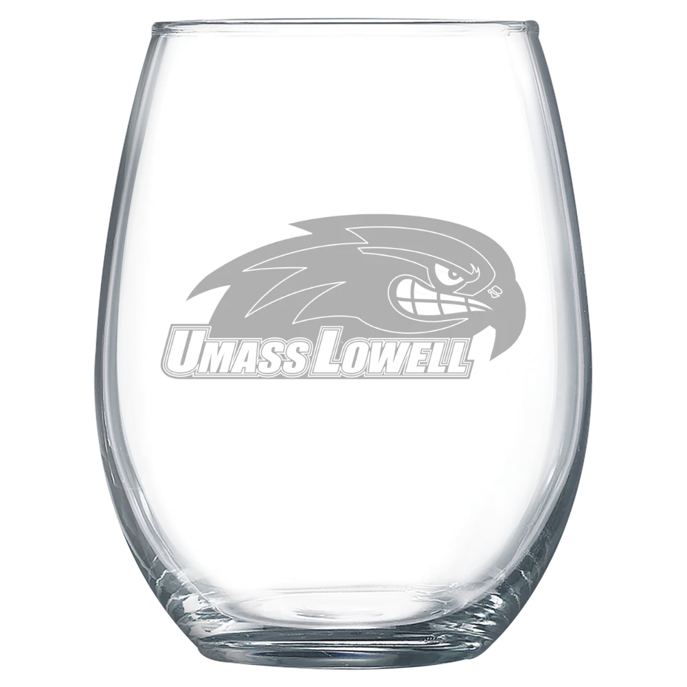University of Massachusetts Lowell Polar Camel 15 oz. Stemless Wine Glass