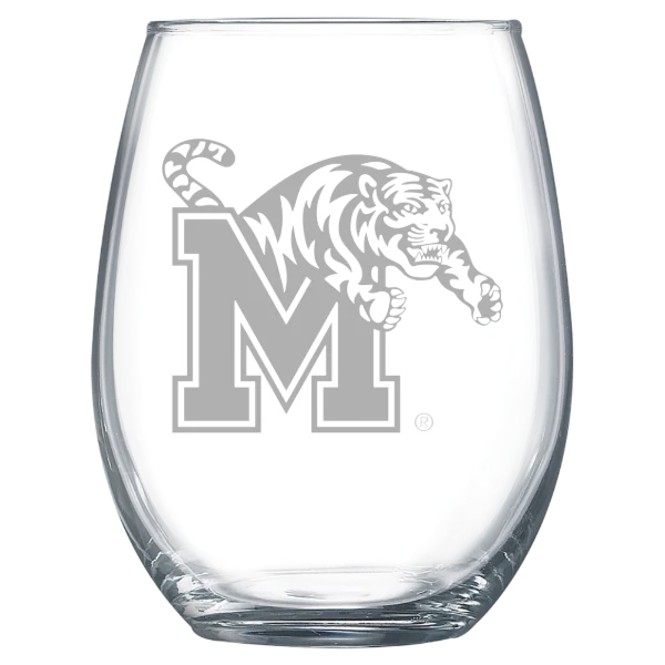 University of Memphis Polar Camel 15 oz. Stemless Wine Glass