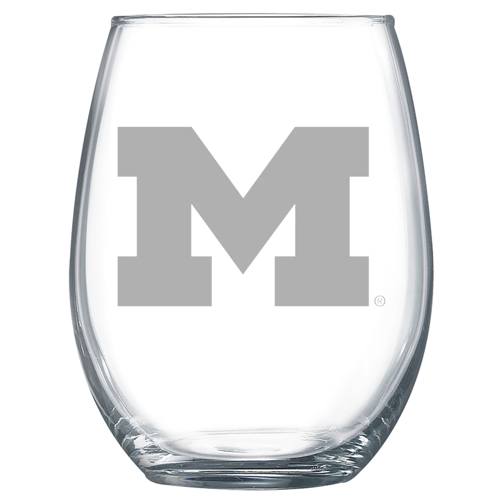 University of Michigan Polar Camel 15 oz. Stemless Wine Glass