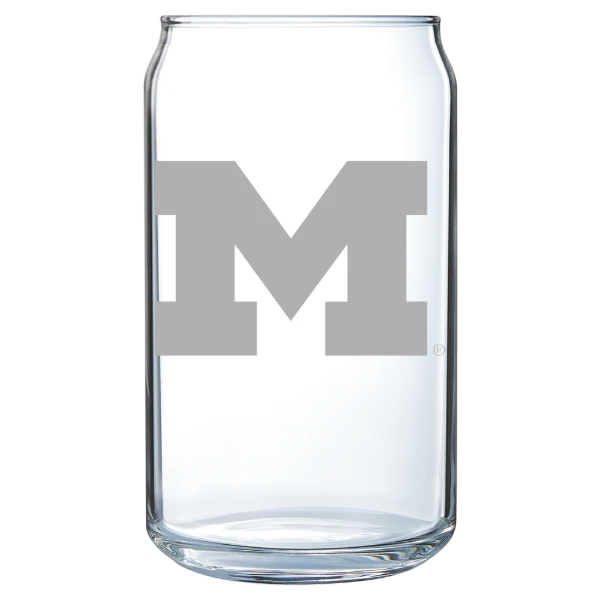 University of Michigan Polar Camel 16 oz. Can Glass