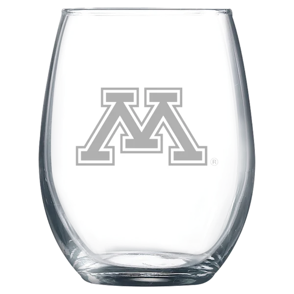 University of Minnesota, Twin Cities Polar Camel 9 oz. Stemless Wine Glass