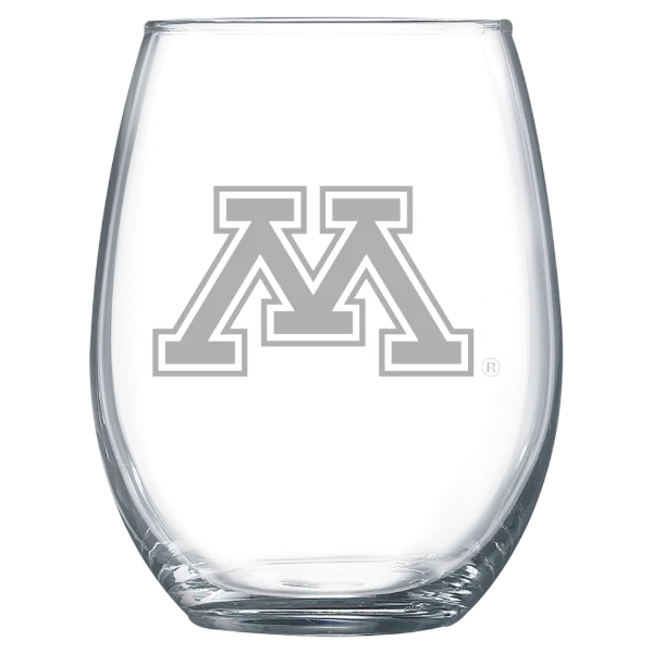 University of Minnesota, Twin Cities Polar Camel 15 oz. Stemless Wine Glass