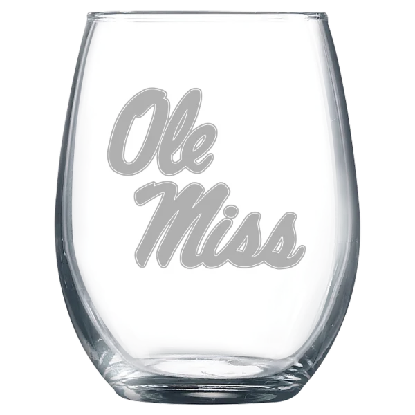 University of Mississippi Polar Camel 9 oz. Stemless Wine Glass