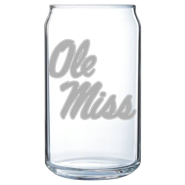 University of Mississippi Polar Camel 16 oz. Can Glass