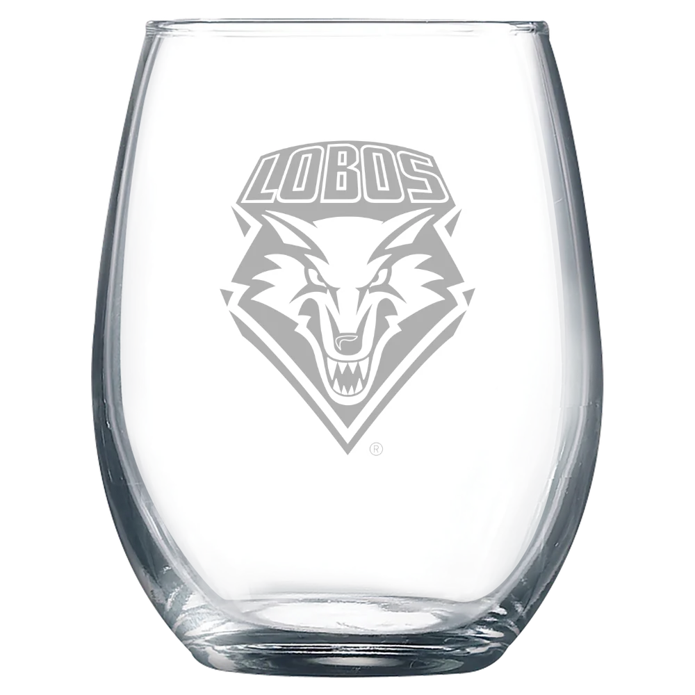 University of New Mexico Polar Camel 9 oz. Stemless Wine Glass