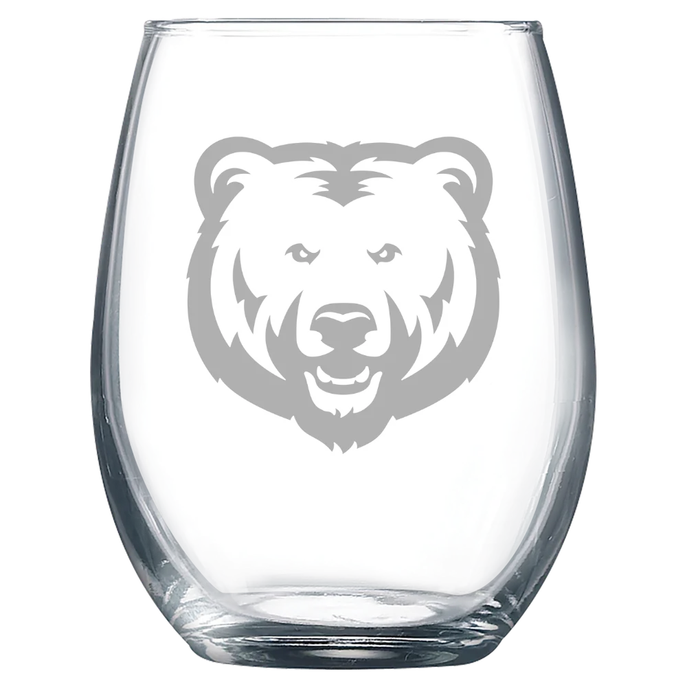 University of Northern Colorado Polar Camel 9 oz. Stemless Wine Glass