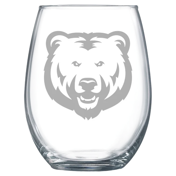 University of Northern Colorado Polar Camel 15 oz. Stemless Wine Glass
