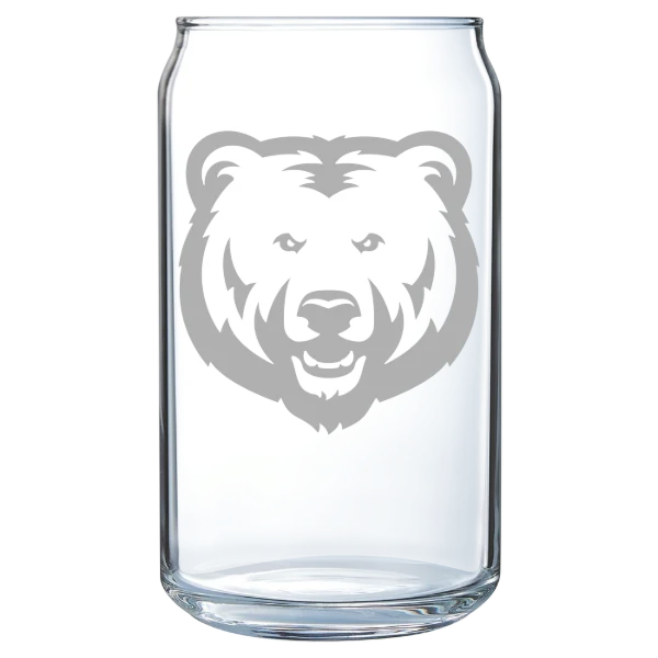 University of Northern Colorado Polar Camel 16 oz. Can Glass