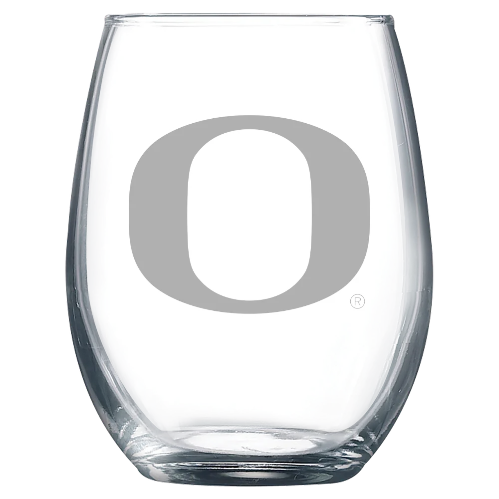 University of Oregon Polar Camel 9 oz. Stemless Wine Glass