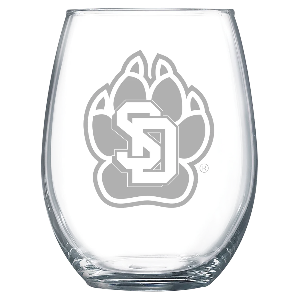 University of South Dakota Polar Camel 15 oz. Stemless Wine Glass