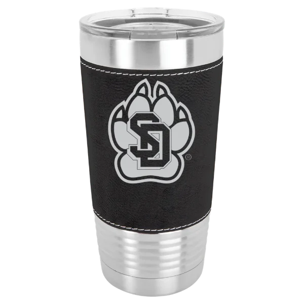 University of South Dakota Polar Camel 20 oz. Leatherette Grip Tumbler with Standard Lid