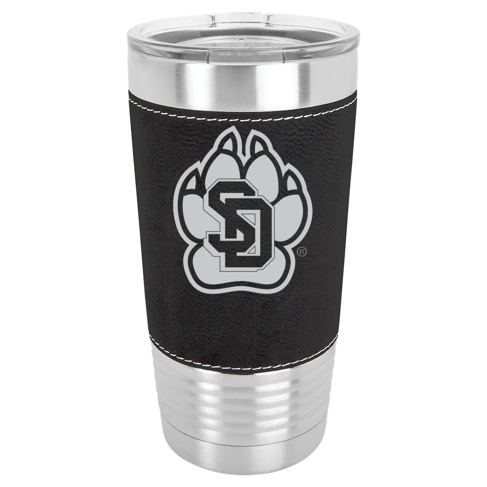 University of South Dakota Polar Camel 20 oz. Leatherette Grip Tumbler with Standard Lid