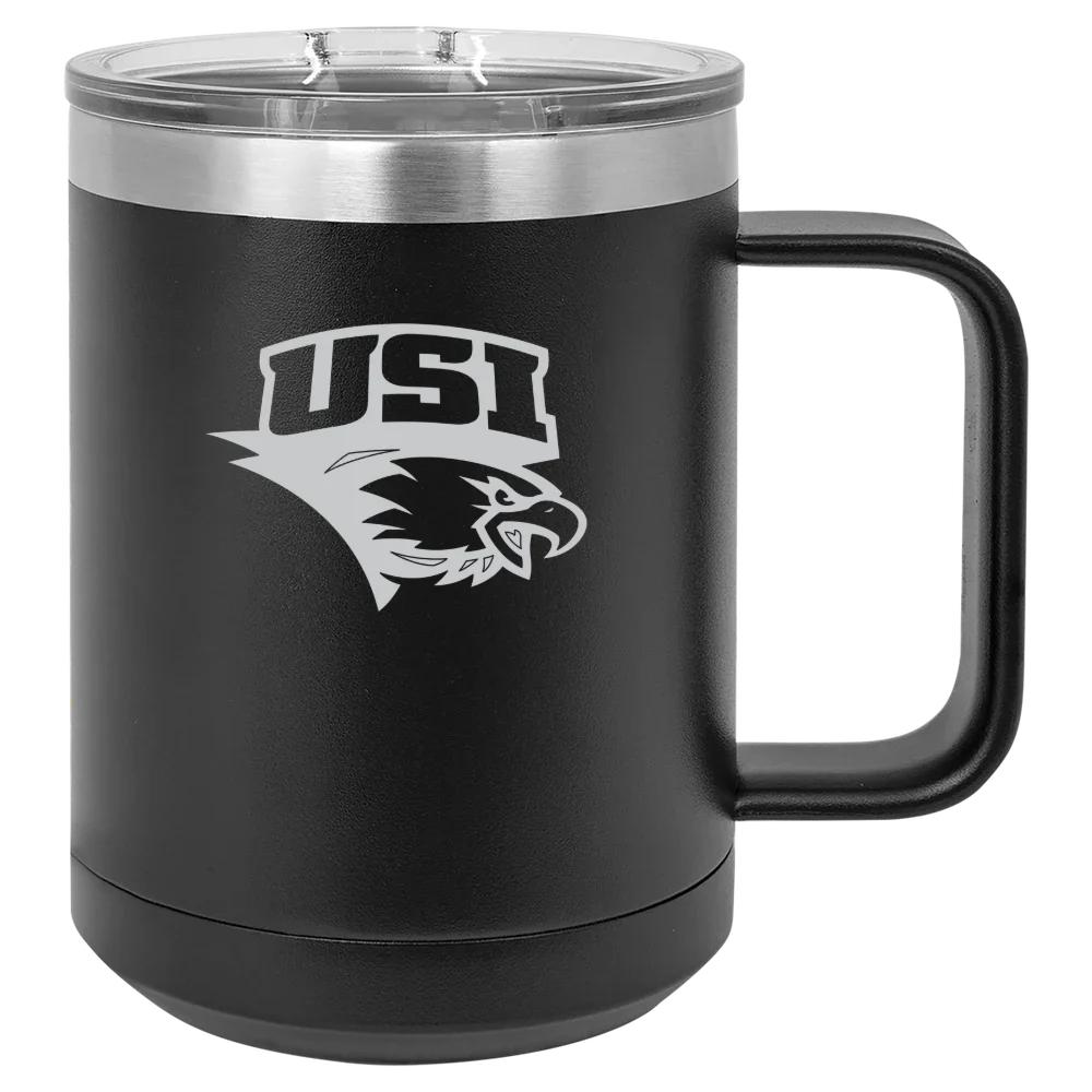 University of Southern Indiana Polar Camel 15 oz. Mug with Slider Lid