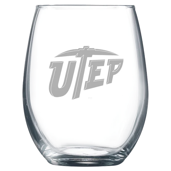 University of Texas at El Paso Polar Camel 9 oz. Stemless Wine Glass