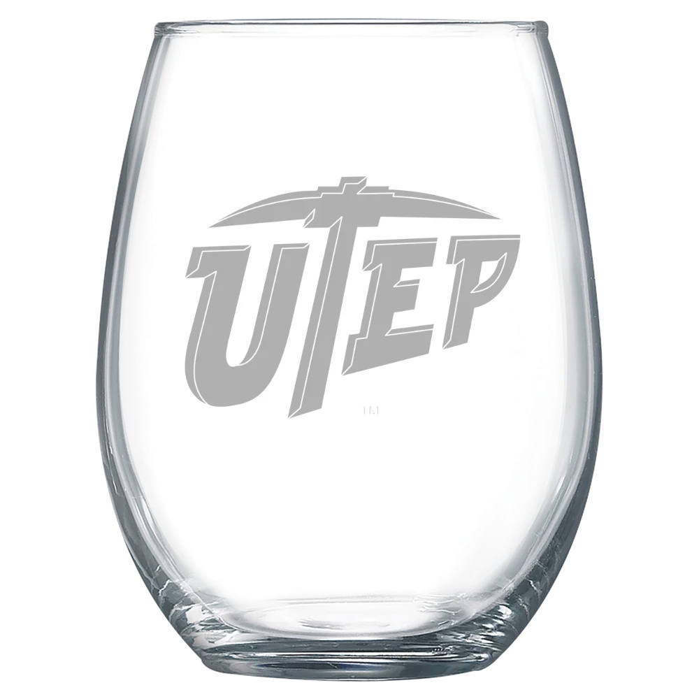 University of Texas at El Paso Polar Camel 15 oz. Stemless Wine Glass