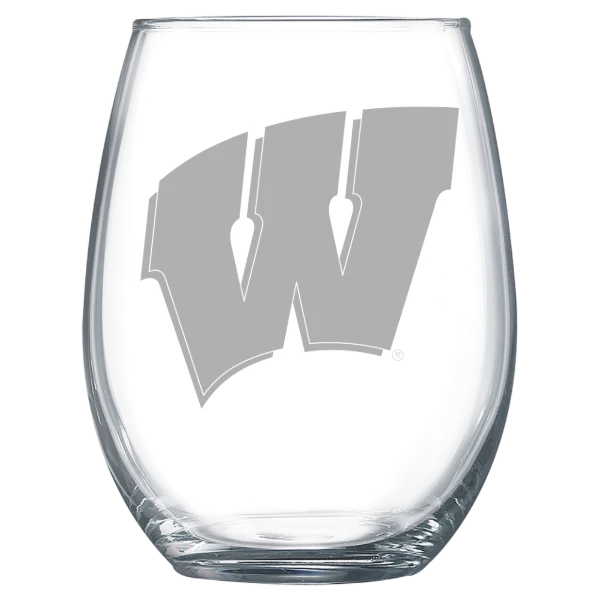 University of Wisconsin-Madison Polar Camel 15 oz. Stemless Wine Glass