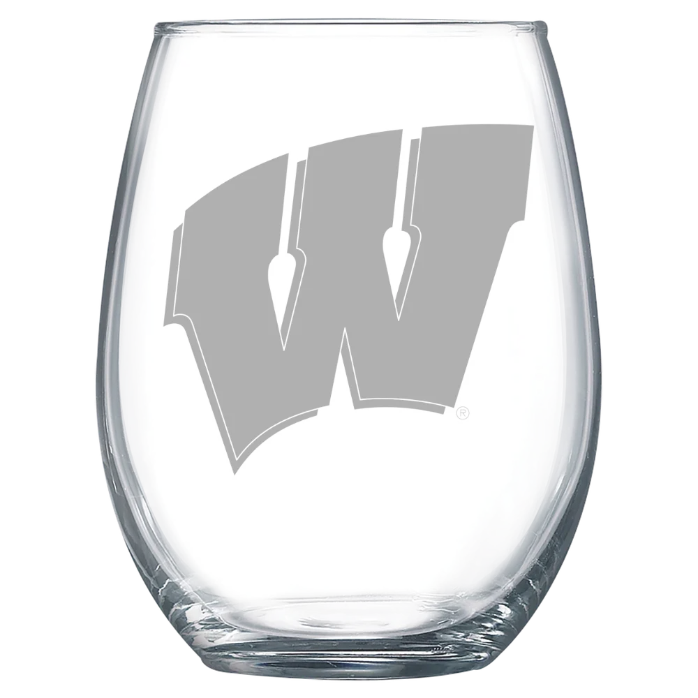 University of Wisconsin-Madison Polar Camel 15 oz. Stemless Wine Glass
