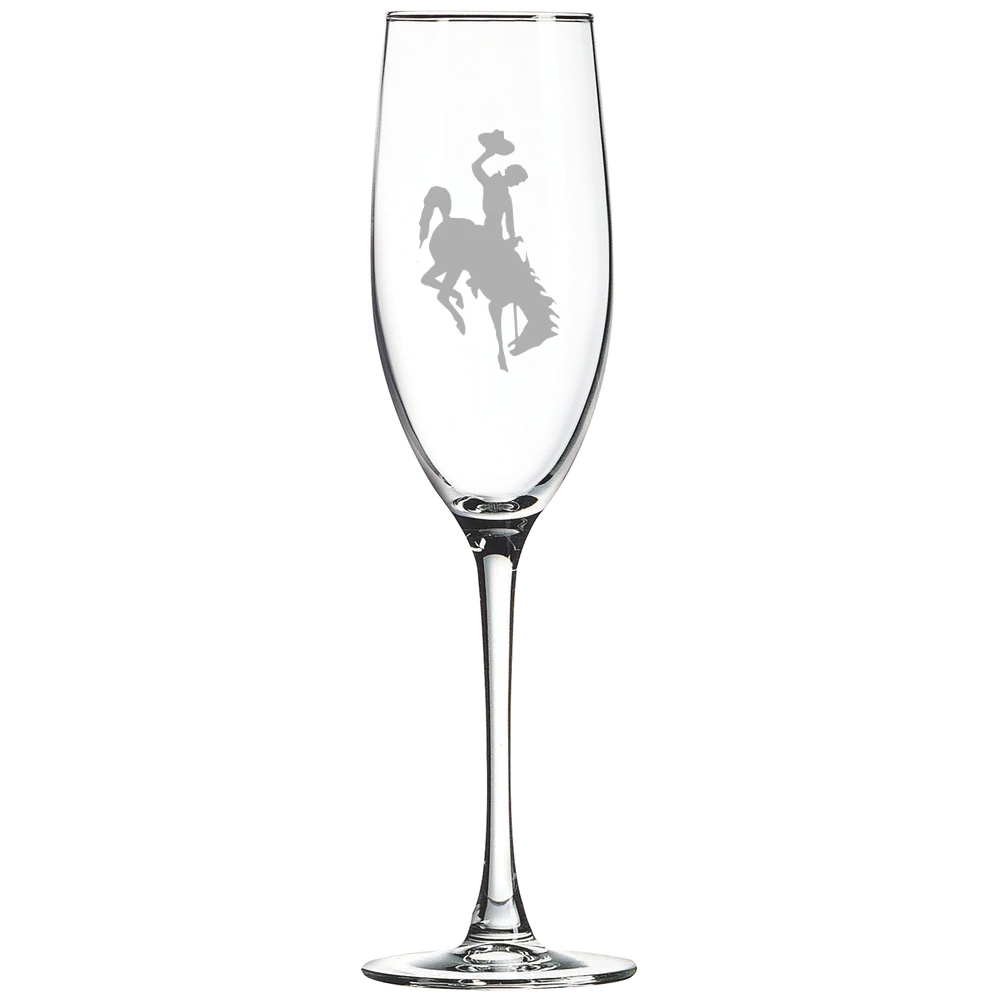 University of Wyoming Polar Camel 8 oz. Champagne Flute
