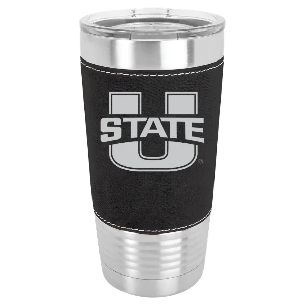 Utah State University Polar Camel 20 oz. Leatherette Grip Tumbler with Standard Lid