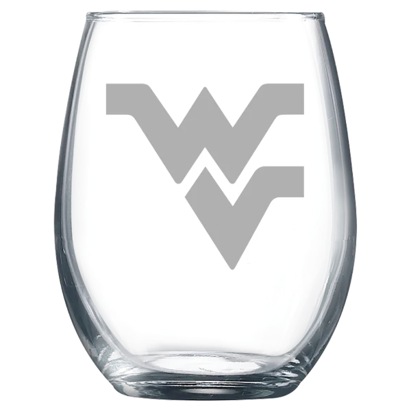 West Virginia University Polar Camel 9 oz. Stemless Wine Glass