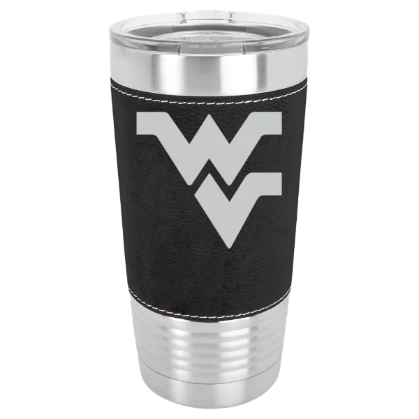 West Virginia University Polar Camel 20 oz. Leatherette Grip Tumbler with Standard Lid
