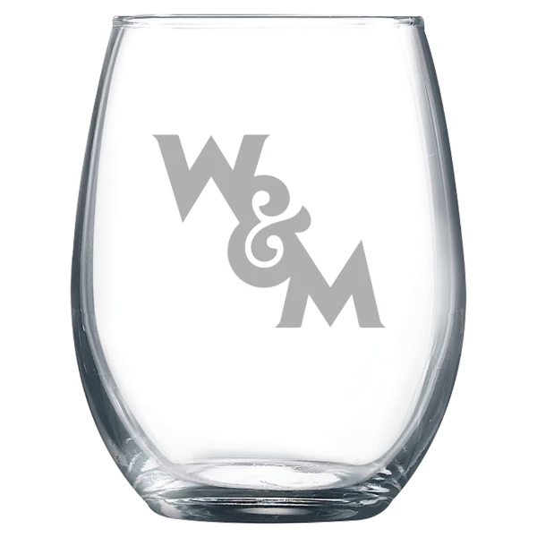 William & Mary Polar Camel 9 oz. Stemless Wine Glass
