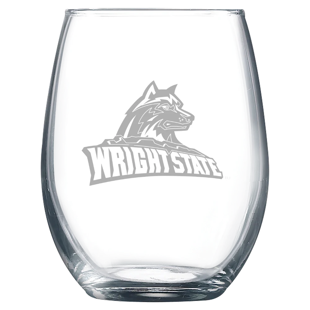 Wright State University Polar Camel 9 oz. Stemless Wine Glass