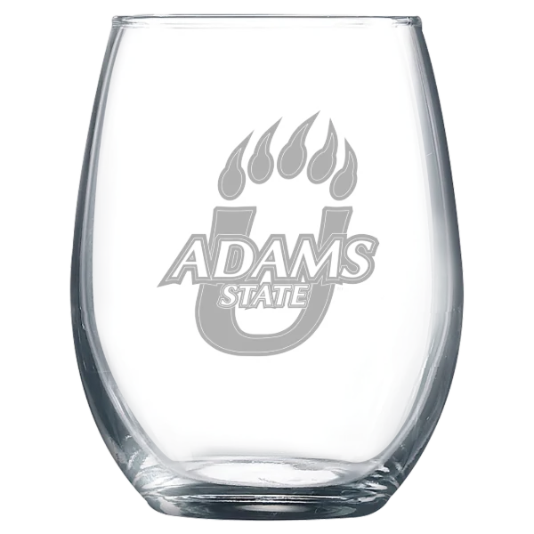Adams State University Polar Camel 9 oz. Stemless Wine Glass