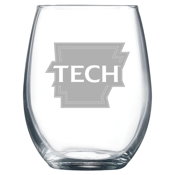 Arkansas Tech University Polar Camel 9 oz. Stemless Wine Glass