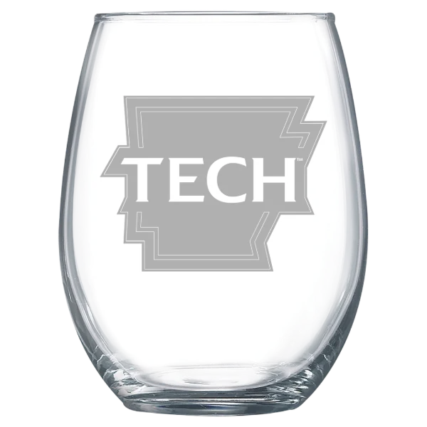 Arkansas Tech University Polar Camel 15 oz. Stemless Wine Glass