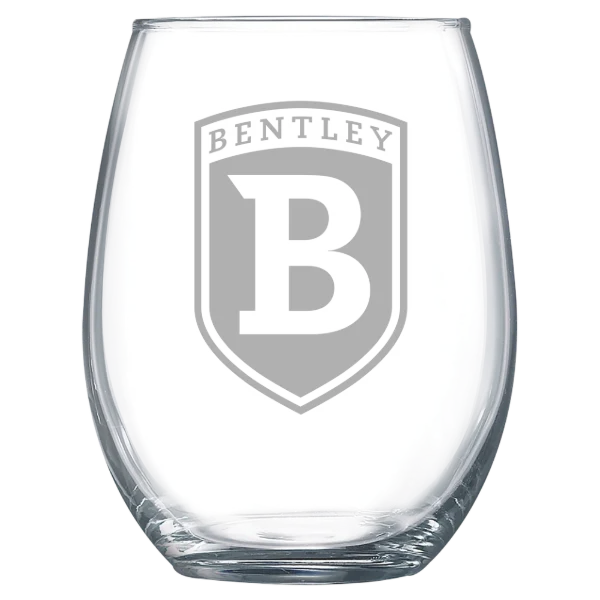 Bentley University Polar Camel 15 oz. Stemless Wine Glass