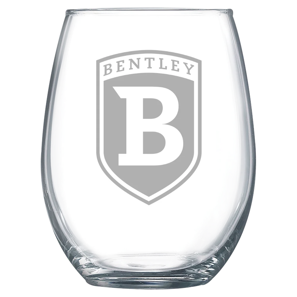 Bentley University Polar Camel 15 oz. Stemless Wine Glass