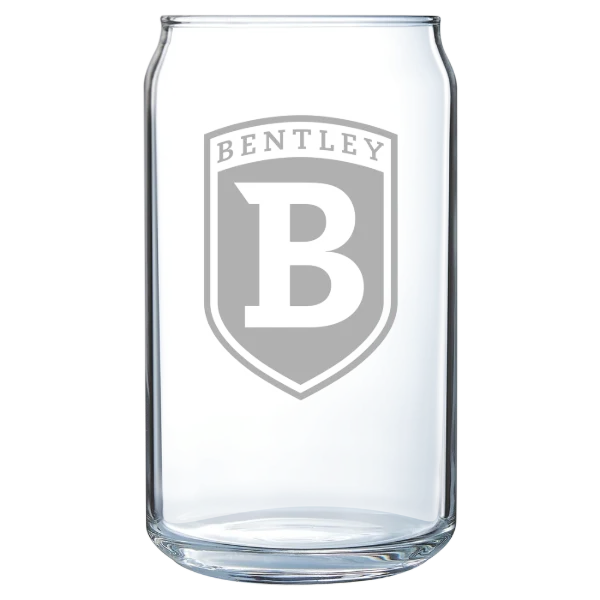 Bentley University Polar Camel 16 oz. Can Glass