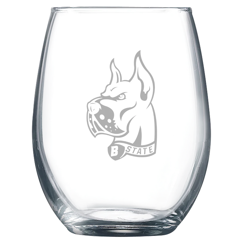 Bluefield State University Polar Camel 9 oz. Stemless Wine Glass