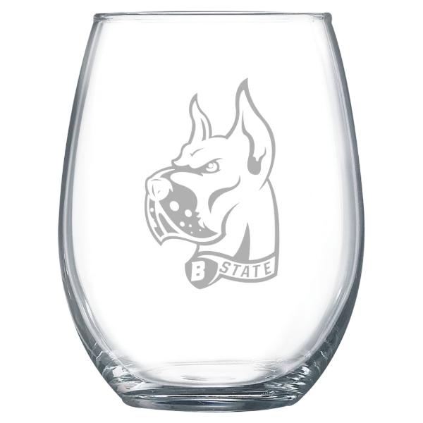 Bluefield State University Polar Camel 15 oz. Stemless Wine Glass