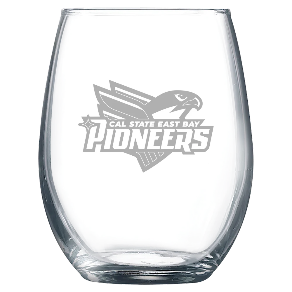 California State University, East Bay Polar Camel 9 oz. Stemless Wine Glass