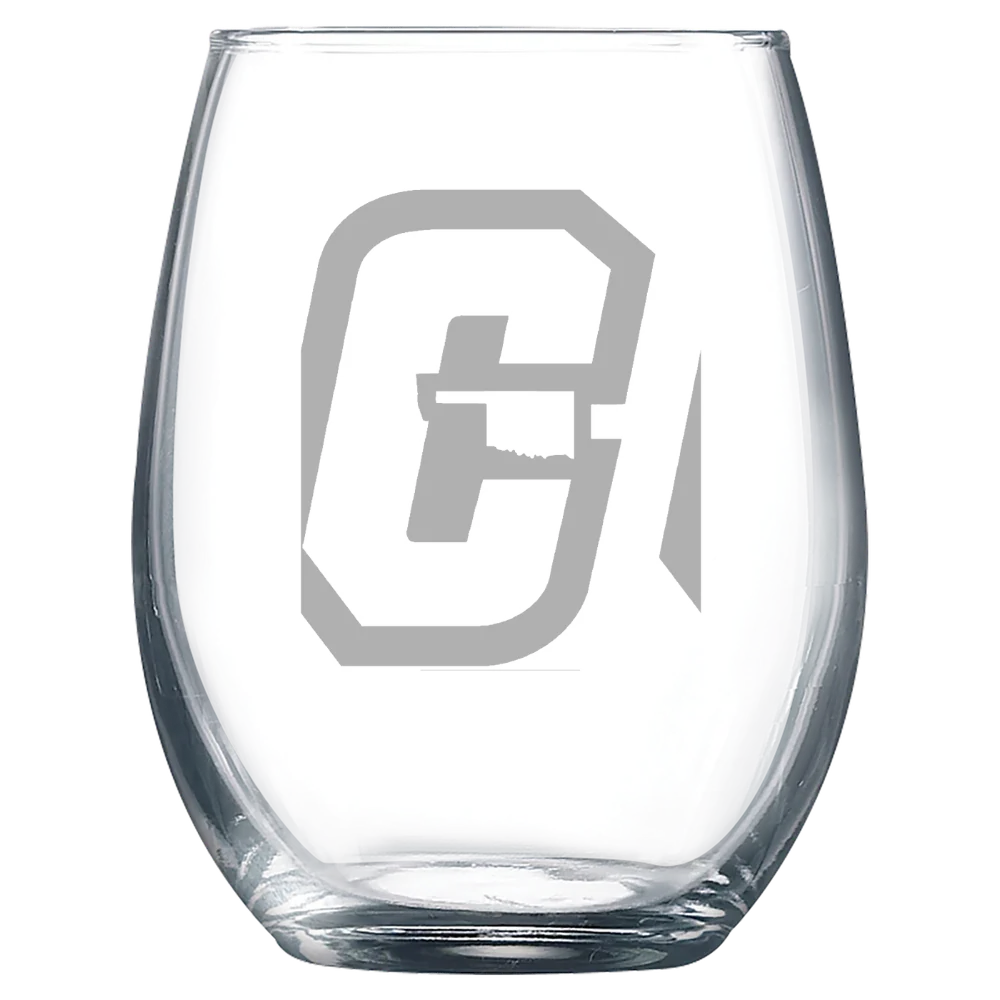 Cameron University Polar Camel 9 oz. Stemless Wine Glass