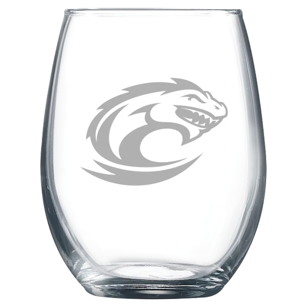Clayton State University Polar Camel 9 oz. Stemless Wine Glass