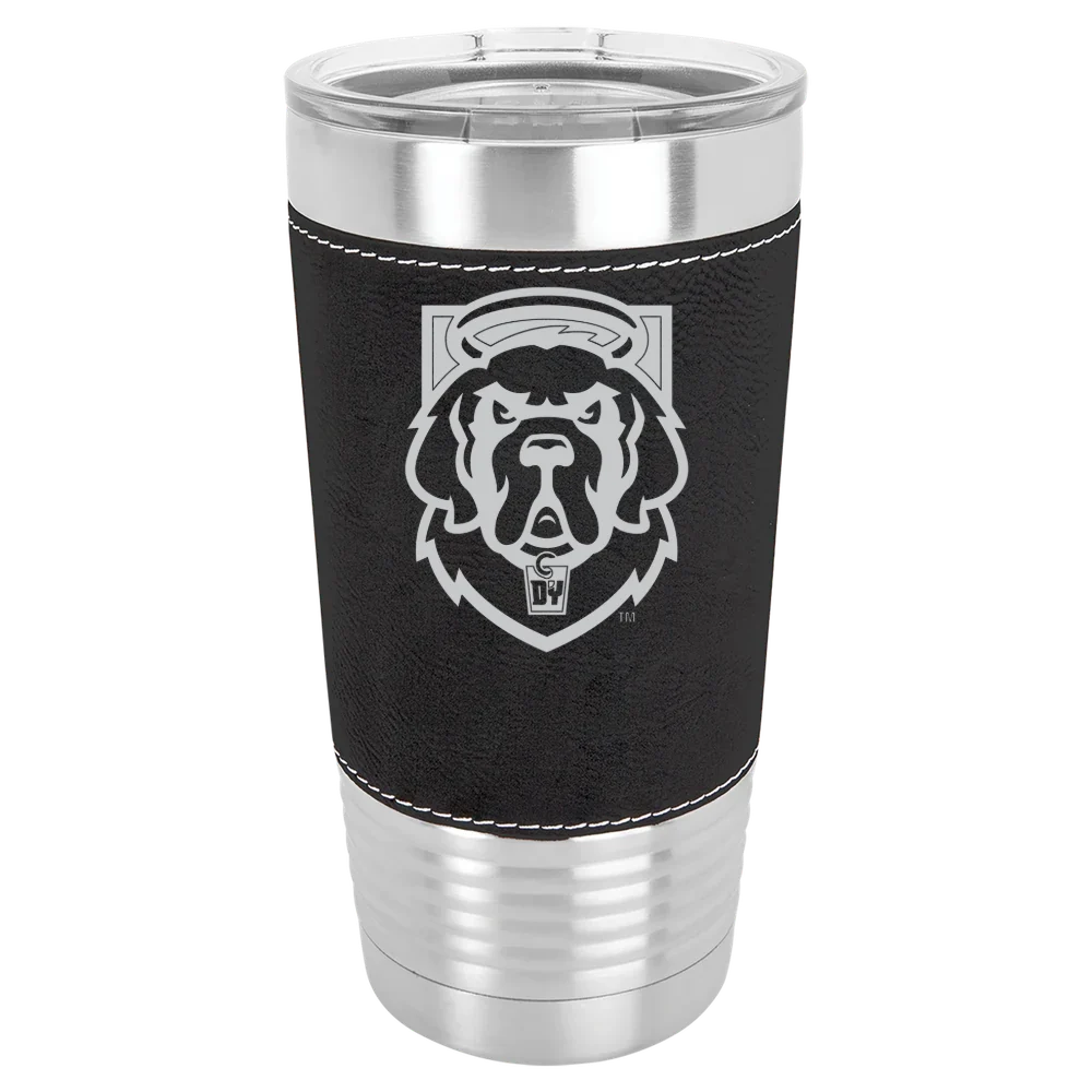 D'Youville University Polar Camel 20 oz. Leatherette Grip Tumbler with Standard Lid