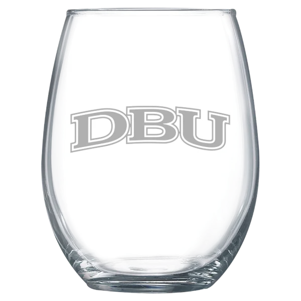 Dallas Baptist University Polar Camel 15 oz. Stemless Wine Glass