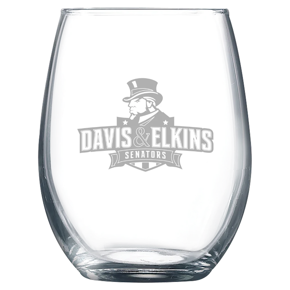 Davis & Elkins College Polar Camel 9 oz. Stemless Wine Glass